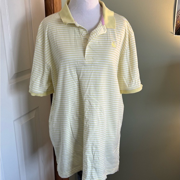 Puma Other - Puma Arnold Palmer Collab Light Yellow Striped Polo Shirt